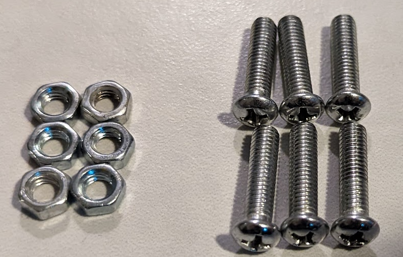 6 M5 12mm Screws with Nuts for Pulley